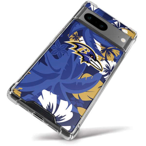 NFL Baltimore Ravens Tropical Print Google Pixel 8a Clear Case